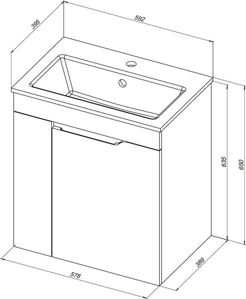 Изображение товара Тумба под умывальник Aquanet Практика 60 / 330454 (маренго)