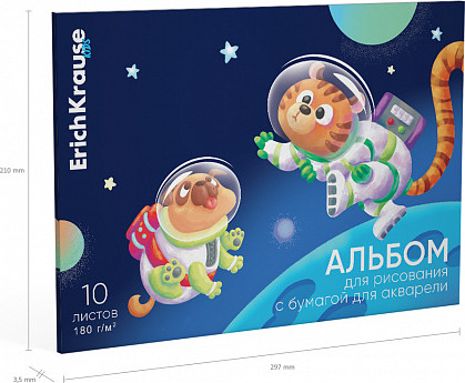 Изображение товара Альбом для рисования Erich Krause Space Animals для акварели / 61507