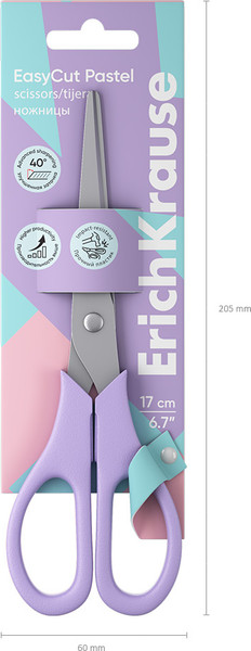 Изображение товара Ножницы канцелярские Erich Krause EasyCut Pastel / 60875