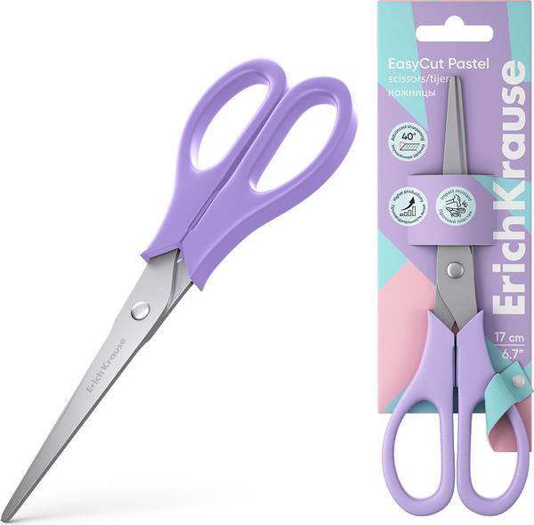 Изображение товара Ножницы канцелярские Erich Krause EasyCut Pastel / 60875