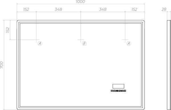 Изображение товара Зеркало Vigo Geometry Media Voice 1000