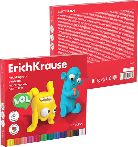 Изображение товара Пластилин Erich Krause Jolly Friends / 61347 (12цв)