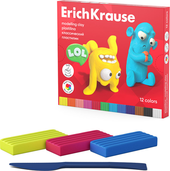 Изображение товара Пластилин Erich Krause Jolly Friends / 61347 (12цв)
