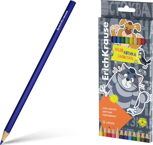 Изображение товара Набор цветных карандашей Erich Krause Простоквашино / 61063 (12цв)