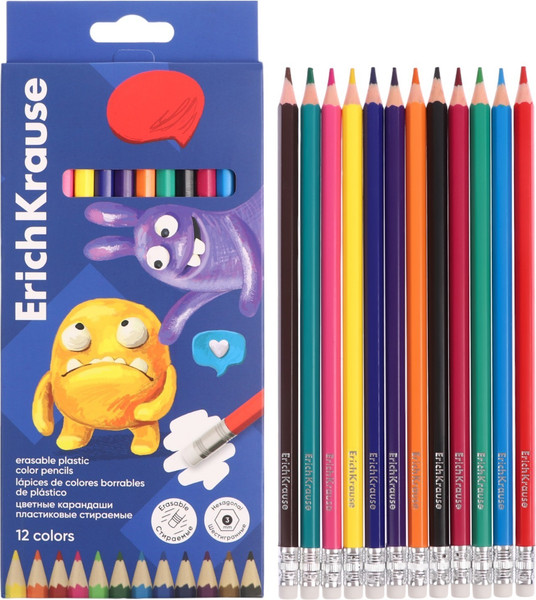 Изображение товара Набор цветных карандашей Erich Krause Jolly Friends / 61801 (12цв)