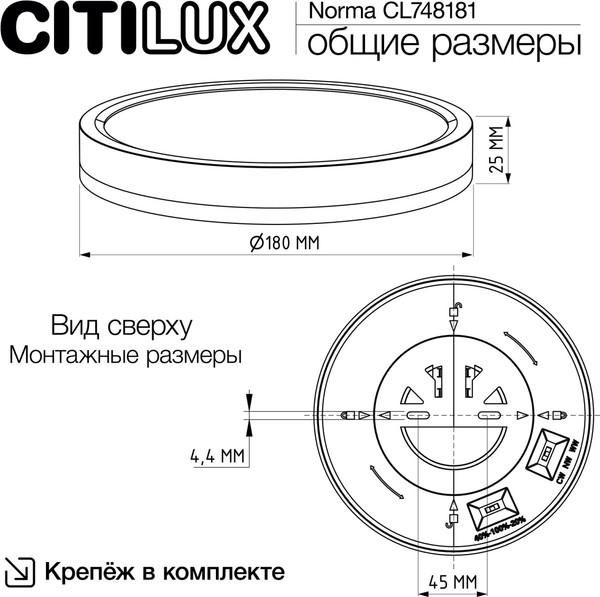Изображение товара Потолочный светильник Citilux Norma CL748181