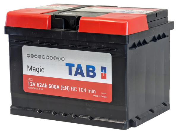 Изображение товара Автомобильный аккумулятор TAB Magic R+ 62R L2 низкий (62 А/ч)