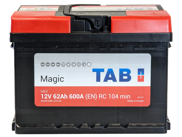 Изображение товара Автомобильный аккумулятор TAB Magic R+ 62R L2 низкий (62 А/ч)