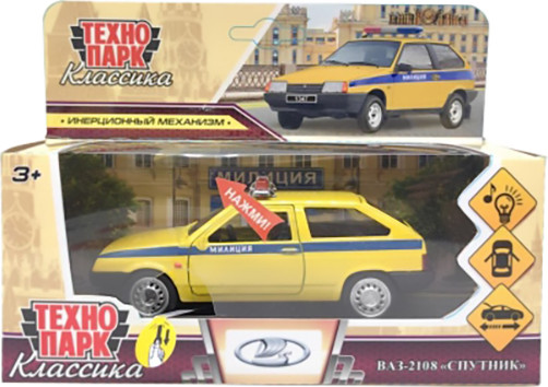 Изображение товара Автомобиль игрушечный Технопарк Lada-2108 Спутник Полиция / 2108-12-SLPOL-YE