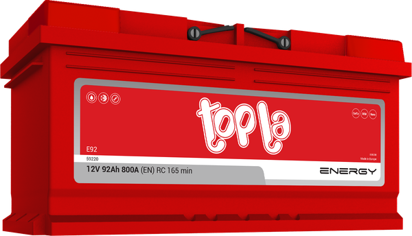 Изображение товара Автомобильный аккумулятор Topla Energy R+ 92RS L5 низкий (92 А/ч)