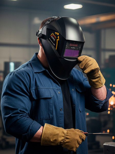 Изображение товара Сварочная маска AURA welding Ф1 СБ Хамелеон 90x35мм DIN 3/11