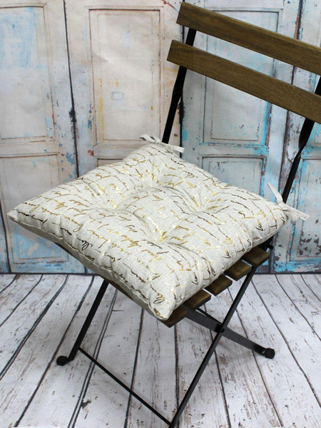 Изображение товара Подушка на стул MATEX Luxury. Писание / 44-116 (золотой/светло-серый)