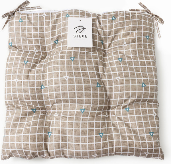 Изображение товара Подушка на стул Этель Клетка / 10713151 (40x40, коричневый)