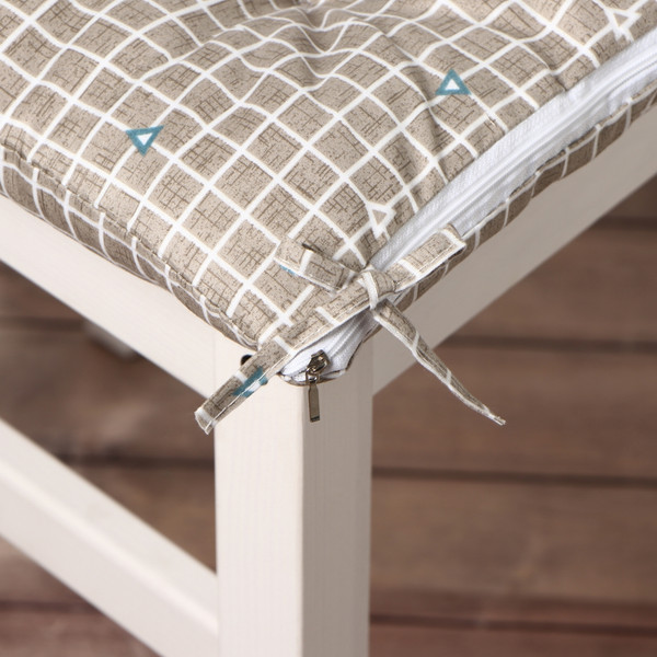 Изображение товара Подушка на стул Этель Клетка / 10713151 (40x40, коричневый)