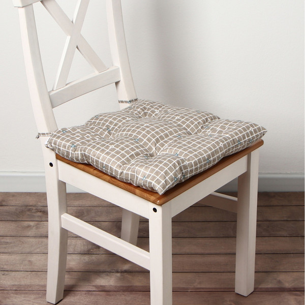 Изображение товара Подушка на стул Этель Клетка / 10713151 (40x40, коричневый)