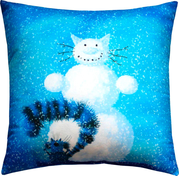 Изображение товара Подушка декоративная MATEX Kotoklism. Снегокот / 52-289 (белый/голубой/синий)
