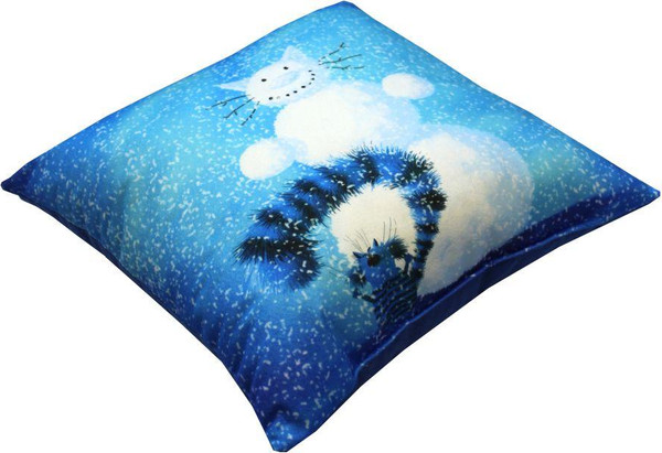Изображение товара Подушка декоративная MATEX Kotoklism. Снегокот / 52-289 (белый/голубой/синий)