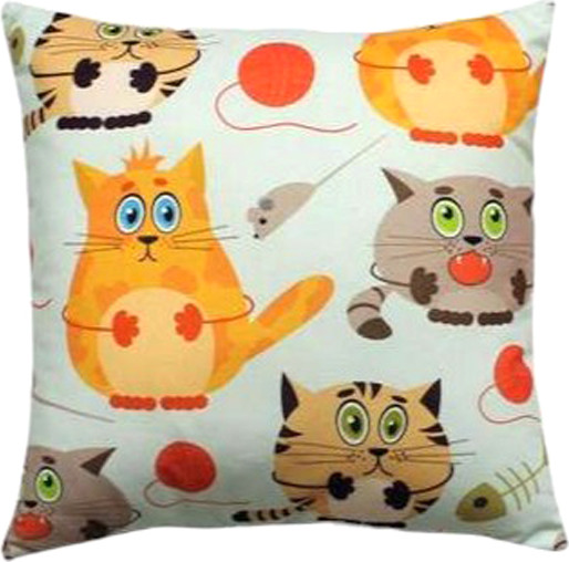 Изображение товара Подушка декоративная MATEX Fantasy. Коты и клубки / 31-161 (молочный/коричневый)