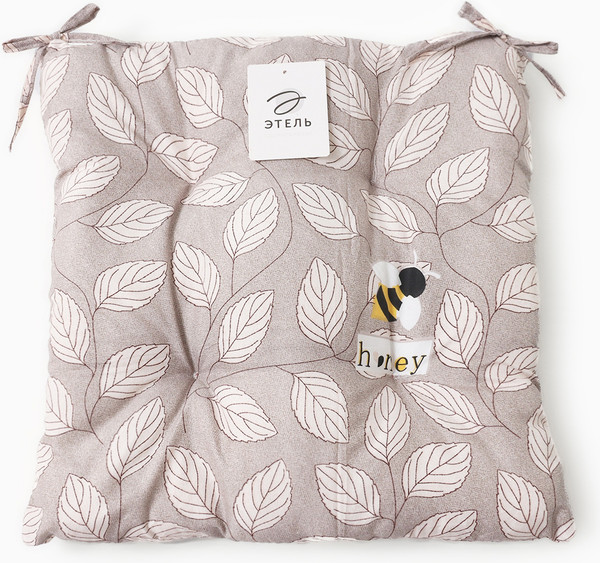 Изображение товара Подушка на стул Этель Листья / 10713153 (40x40, серый)