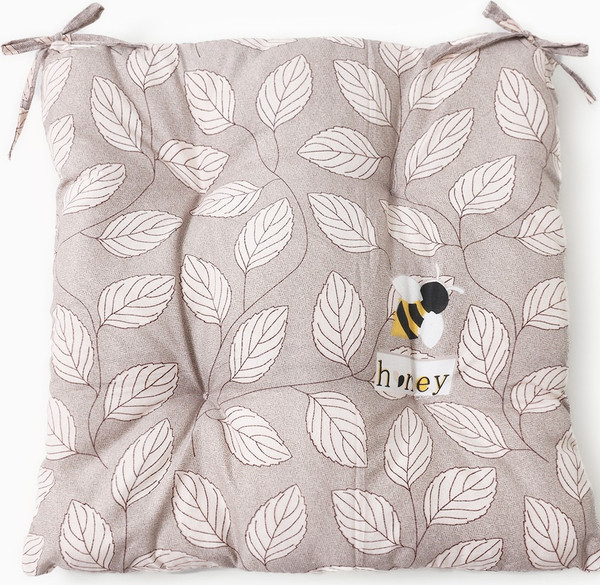 Изображение товара Подушка на стул Этель Листья / 10713153 (40x40, серый)