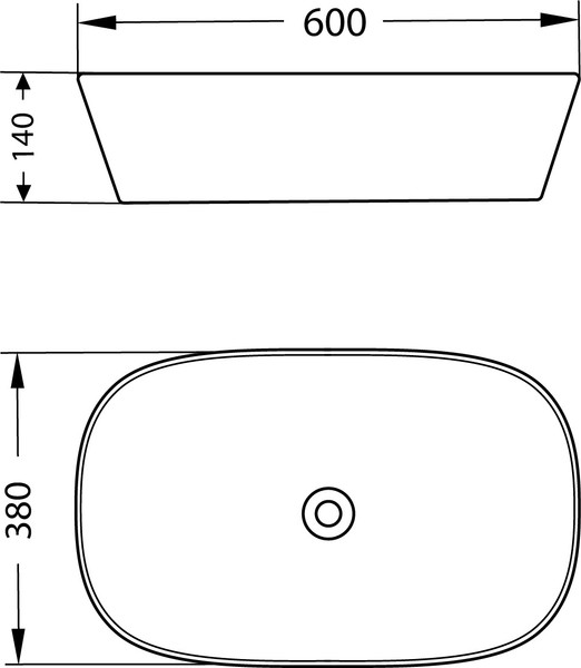 Изображение товара Умывальник Lauter 21393-60-A (60x38, черный матовый)