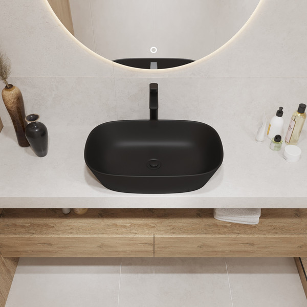 Изображение товара Умывальник Lauter 21393-60-A (60x38, черный матовый)