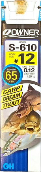 Изображение товара Набор поводков рыболовных Owner S-610 №12 (8шт)