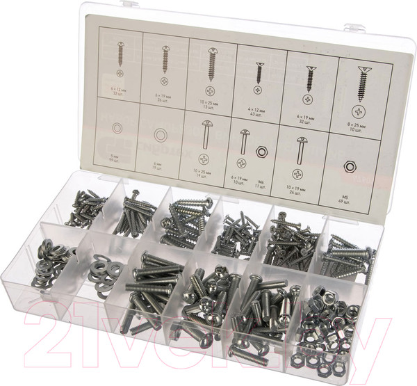 Изображение товара Набор крепежный СибрТех 47609 (347шт)