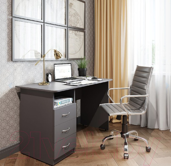 Изображение товара Письменный стол Domus СП003 11.003.01.02 / dms-sp003-162PE (серый)