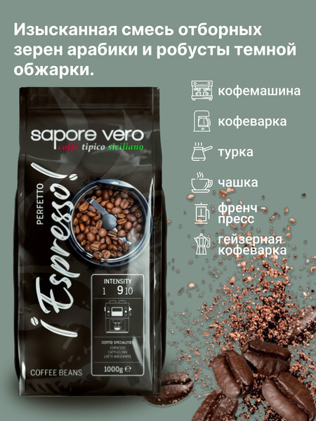 Изображение товара Кофе в зернах Sapore Vero Perfetto Espresso (1кг)