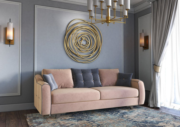 Изображение товара Диван Bravo Мебель Орди-1 Стандарт 1 вариант (пудра/холодный серый)