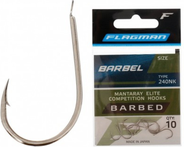 Изображение товара Набор крючков рыболовных Flagman Fishing Barbel №12 / 240NK-12  (10шт)