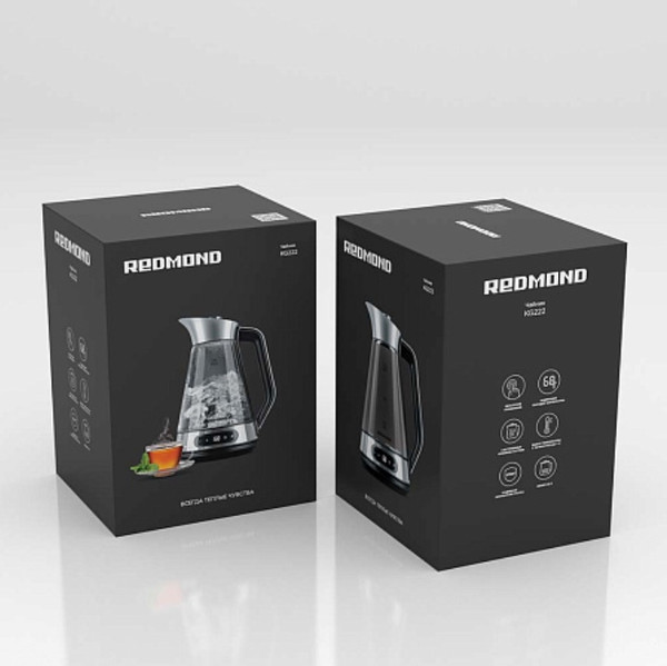 Изображение товара Электрочайник Redmond KG222 (стекло/сталь)