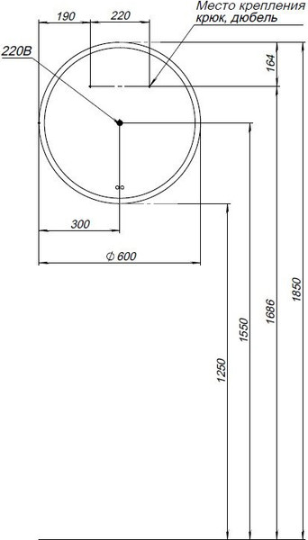 Изображение товара Зеркало Aquanet Арт D 600 LED RGB / 336635