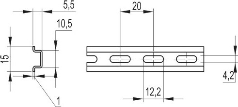 Изображение товара DIN-рейка DKC 15x5.5мм Omega 2F / 02130