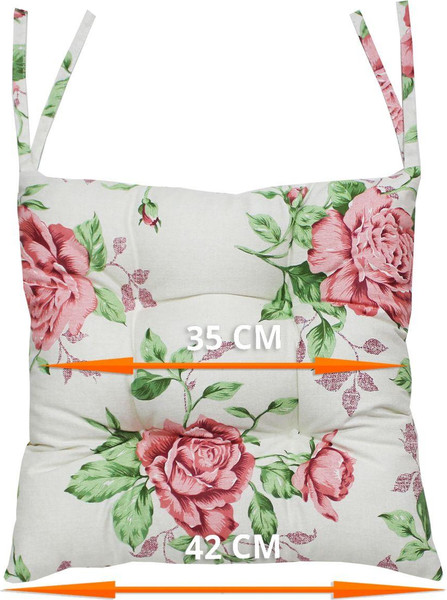 Изображение товара Подушка на стул MATEX Homely. Крупные Розы / 16-175 (золотой/светло-серый)
