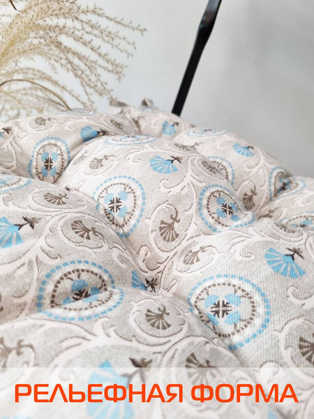 Изображение товара Подушка на стул MATEX Homely. Васильки / 31-536 (серый/голубой)