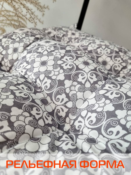 Изображение товара Подушка на стул MATEX Homely. Узор на коричневом / 19-497 (белый/светло-коричневый)