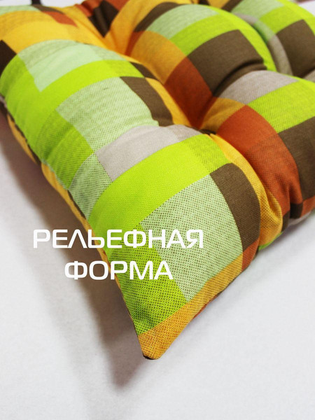 Изображение товара Подушка на стул MATEX Homely. Салатовая клетка / 31-543 (салатовый/бежевый)