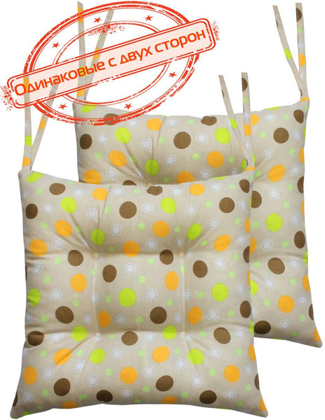 Изображение товара Подушка на стул MATEX Homely. Драже / 49-289 (бежевый/оранжевый/салатовый)