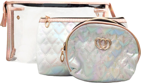 Изображение товара Набор косметичек Kristaller Chameleon Heart 3in1 / 25092 (белый перламутр)