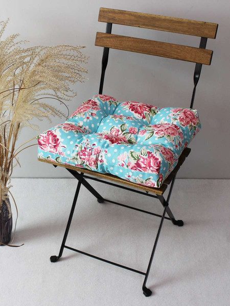 Изображение товара Подушка на стул MATEX Printed / 43-898 (голубой/бордовый)