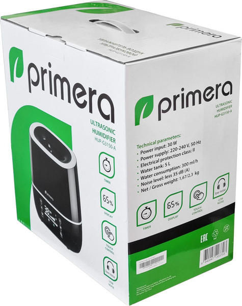 Изображение товара Ультразвуковой увлажнитель воздуха Primera HUP-G3150-A