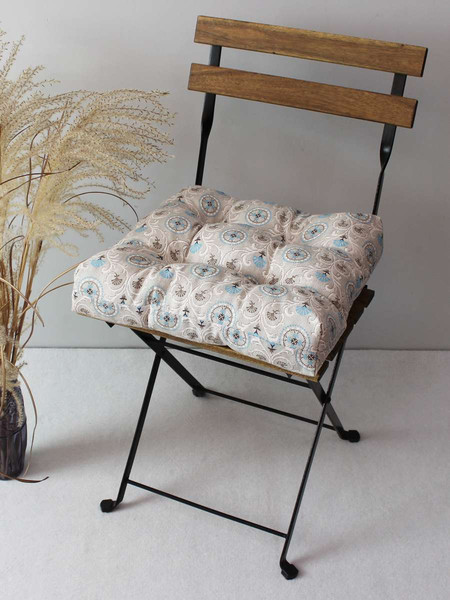 Изображение товара Подушка на стул MATEX Printed. Васильки / 43-935 (серый/голубой)