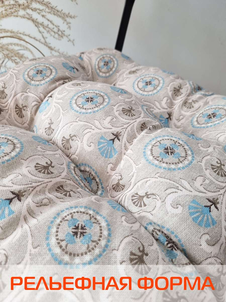 Изображение товара Подушка на стул MATEX Printed. Васильки / 43-935 (серый/голубой)