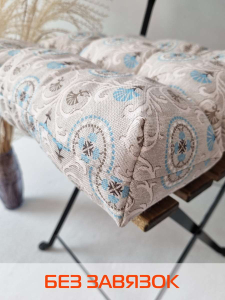 Изображение товара Подушка на стул MATEX Printed. Васильки / 43-935 (серый/голубой)