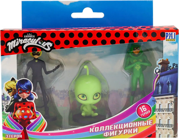 Изображение товара Набор фигурок коллекционных Miraculous Леди Баг и Супер Кот. Вайзз, Суперкот, Карапас / MLB2021-D