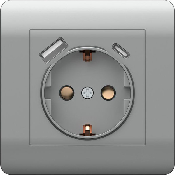 Изображение товара Розетка Chint NEW3-E 16А / 431454 (серебристый)