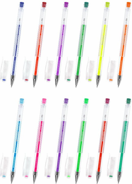 Изображение товара Набор гелевых ручек Brauberg Extra. Неон / 143912 (12цв)