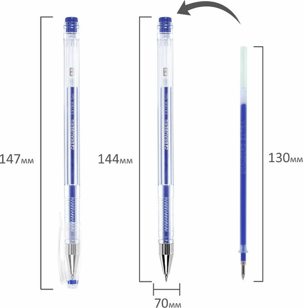 Изображение товара Набор гелевых ручек Brauberg Extra. Неон / 143912 (12цв)